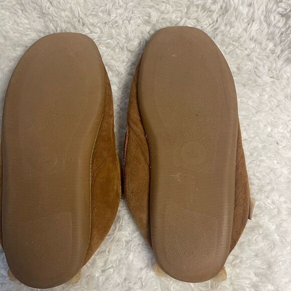 LLBean Men’s leather Suede tan Moccasin Slippers shearling lining SZ10M - Picture 11 of 11